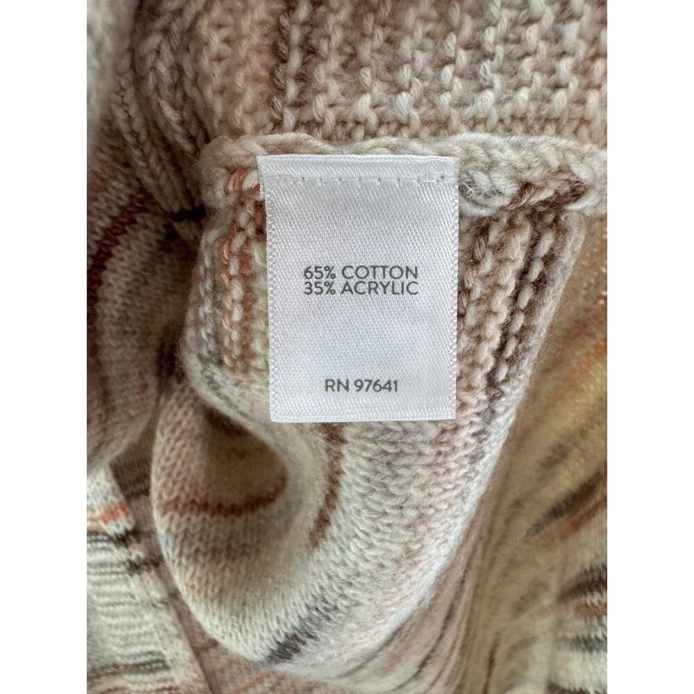 Pure Jill Knit Cardigan Womens 3X Brown Cream One Button V-Neck - Picture 10 of 10